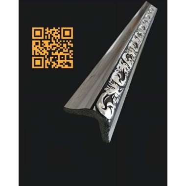 list pigura 12 cm . lis figura 4 cm . list figura 6 cm . plafon pvc SIKU HITAM SILVER