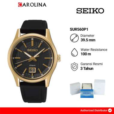 Jam Tangan Pria Seiko SUR560P1 Sport Black Dial Black Silicone Strap