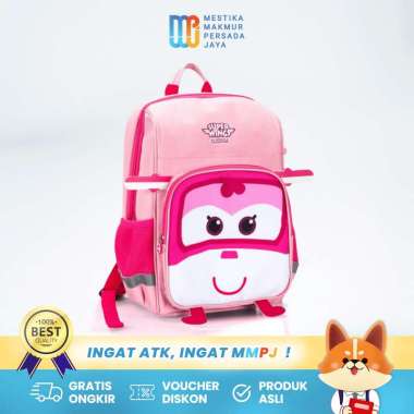 Deli Kids Backpack / Tas Anak Karakter Super Wings Oxford Premium - 37.5×25.5×13.5 cm EH925 Tas + Bo