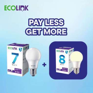 Ecolink [Beli 1 Gratis 1 ] Lampu Bohlam LED Bulb 7W [Free LED Bulb 8W Kuning] Warm White