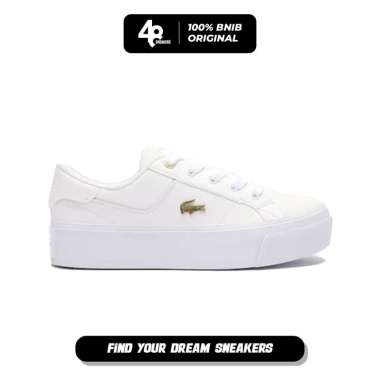 Sepatu Sneakers Wanita Lacoste Ziane Platform Logo Leather White (47CFA0005216) Original 37