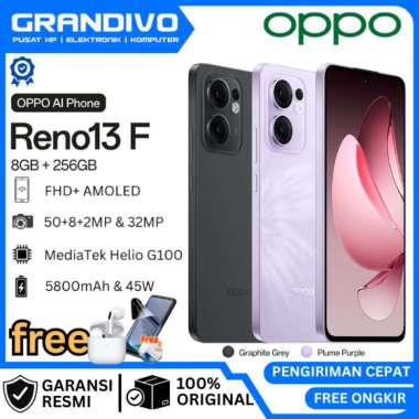 PROMO HP OPPO Reno13 F 8/256GB Reno 13F BNIB GARANDI RESMI OPPO - Grandivo Non Bonus Ungu