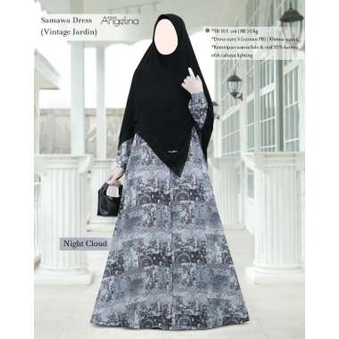 Atelier Angelina Samawa Dress Vintage Jardin - Night Cloud L