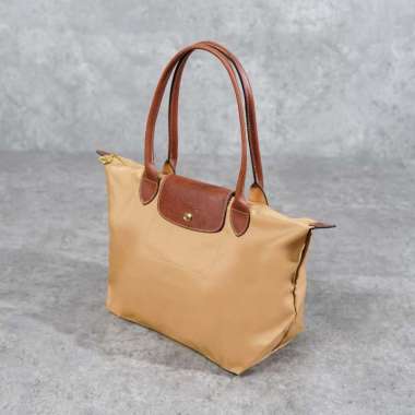 Tas LONGCHAMP LE PLIAGE LONG HANDLE BROWN CHAMOIS SHOULDER BAG MEDIUM 100% ORIGINAL 28X15X26CM
