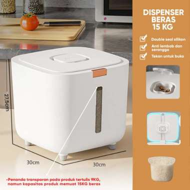 Angola Tempat Beras E03/E04 Dispenser Beras / Rice Bucket / Wadah Penyimpanan Beras, Biji-bijian, Te