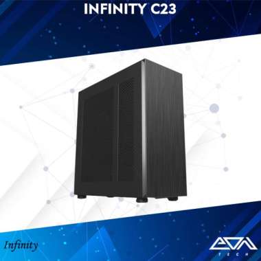 INFINITY C23 PC Gaming Case Casing ATX Include 4pcs Black Fan