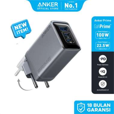 Anker GaN Prime Charger 100W with USB-C Charger 3 Port GaN Wall Charger Fast Charging - A2688