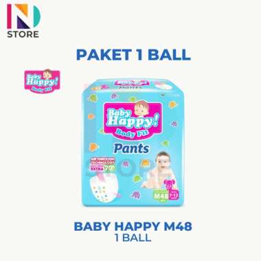 Baby Happy Body Fit S38/M32/L28/XL26/XXL24 Paket 1 Ball/Pack Tipe Celana BBY HAPPY M48 1 BALL