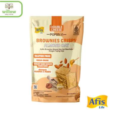 Snack Anak - Afis Life Popimon Brownies Crispy Almond Oat Double Cheese