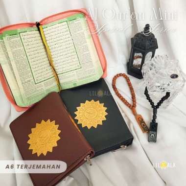 Al-Quran A6 Resleting Cover Kulit Arab Terjemah Indonesia Warna Cantik Free Tasbih A6 Diamond Lilac