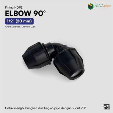 Fitting Pipa HDPE ALVApipe Elbow Coupling 1/2" (20 mm)