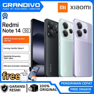 PROMO HP Redmi Note 14 5G 12/512GB GARANSI RESMI XIAOMI - Grandivo RAM 12GB / 512GB Midnight Black