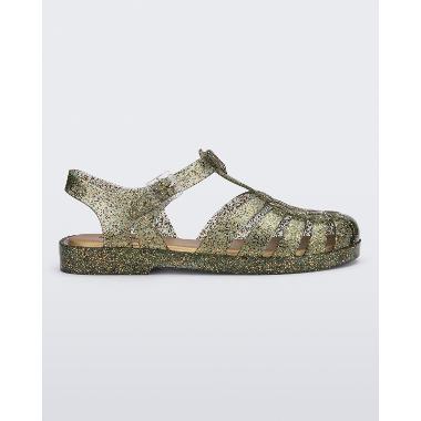 Melissa Possession Shiny Ad Sandal Flat Wanita - Glitter Clear /Beige 35-36