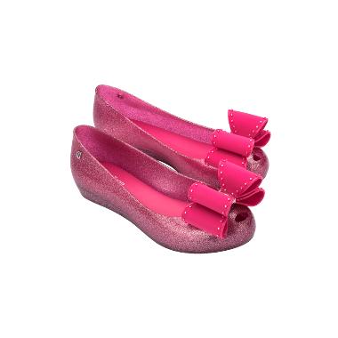 Melissa Ultragirl Classic Bow Ad Sepatu Flat Wanita - Glitter Pink 37