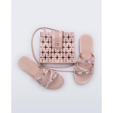 Melissa Golden Ad Sandal Flat Wanita - Pink/Metallic Pink 38