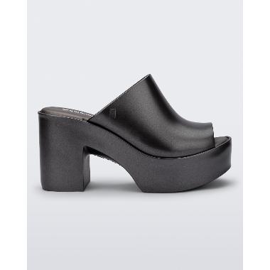 Melissa Mule Hype Metallic Ad Sandal Heels Wanita - Dark Silver 38