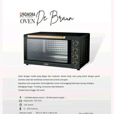 OVEN DE BRAUN SIGNORA 150 LITER/OVEN DE BRAUN/OVEN SIGNORA