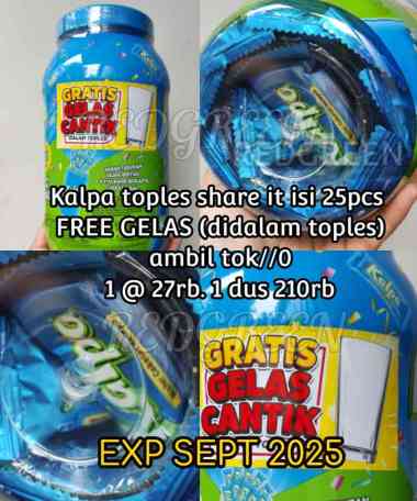 wafer cokelat kelapa toples wafer kalpa toples isi 25pcs wafer kalpa free gelas 1