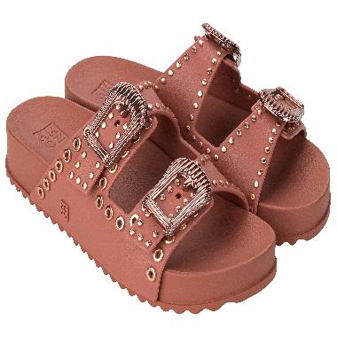 Zaxy Hold Ad Sandal Flat Wanita - Dark Nude 37