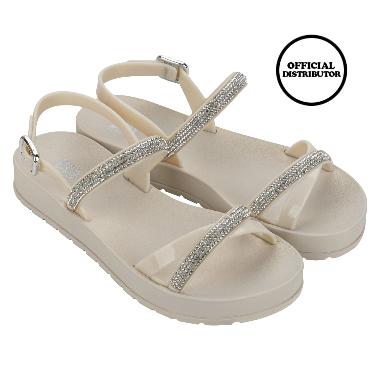 Zaxy Intense Sand Ad Sandal Flat Wanita - Off White 37