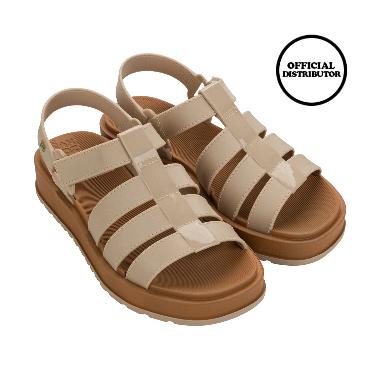 Zaxy Conectada Sand Ad Sandal Flat Wanita - Light Beige/Brown Beige 37