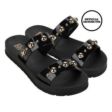Zaxy Rise Ad Sandal Flat Wanita - Black 40