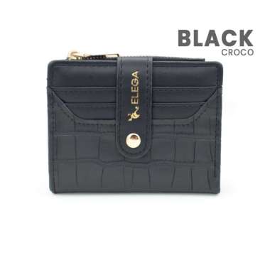 Elega Helena Purse Dompet Kartu Card Holder Mini Wallet Koin Wanita CROCO-BLACK