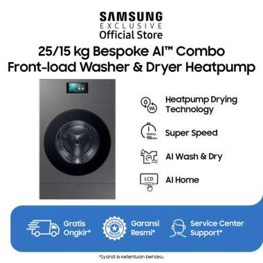 Mesin Cuci Samsung Bespoke AI Combo 25/15 Kg - WD25DB8995BZSE, Washer & Dryer, Mesin Cuci Samsung Te