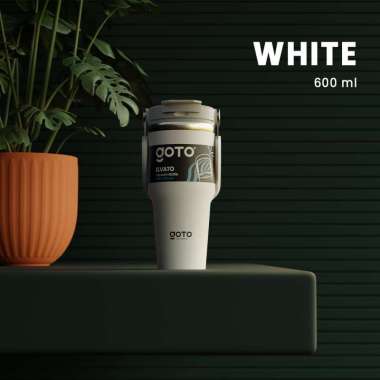 Goto Elvato Vacuum Bottle Aesthetic Tumbler Minum Tahan Panas Dingin 600ML WHITE