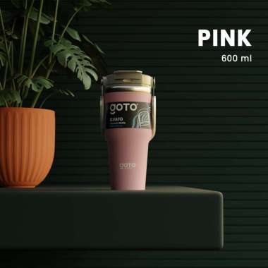 Goto Elvato Vacuum Bottle Aesthetic Tumbler Minum Tahan Panas Dingin 600ML PINK