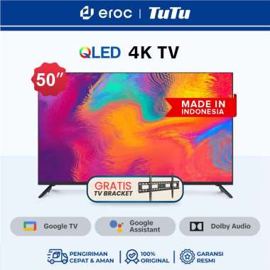 TUTU Google TV - QLED 4K Smart TV 50 inch - Dolby Audio - HDR 10 - Google Assistant - IDTT50G01