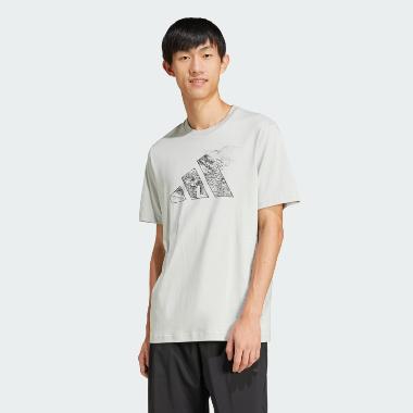 adidas Men Sportswear City Escape Logo Graphic Tee Baju Olahraga Pria [JI6789] A/XL wonder silver