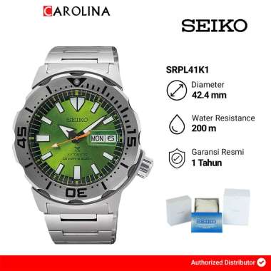 Jam Tangan Pria Seiko SRPL41K1 Automatic Divers 200m Green Dial Stainless Steel Strap