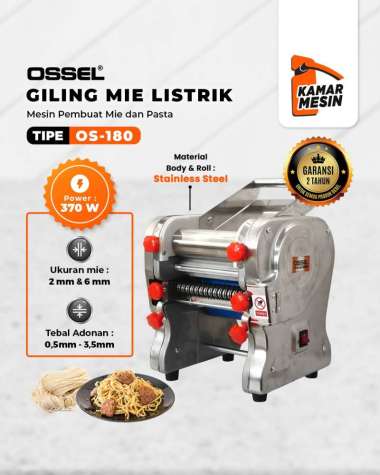 OSSEL Giling Mie Listrik Gilingan Mie Listrik Mesin Ampia Body Stainless Steel OS-180 OSSEL