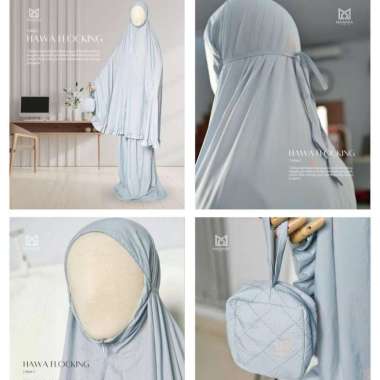 In'am Gallery | Mukena Hawa Flocking by Maisara |Mukena Bahan Nylon SKYE