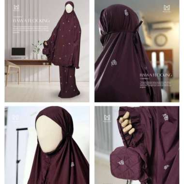 In'am Gallery | Mukena Hawa Flocking by Maisara |Mukena Bahan Nylon CRANBERRY