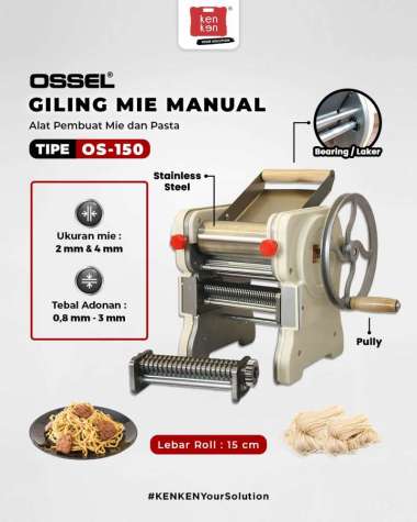 Giling Mie Manual Gilingan Mie Manual Ampia Pembuat Mie Laker Bearing Roller Stainless Steel OS-150