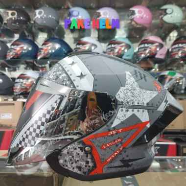 HELM JS ARMOR MOTIF STAR GORILA GREY DOFF HALF FACE ORIGINAL