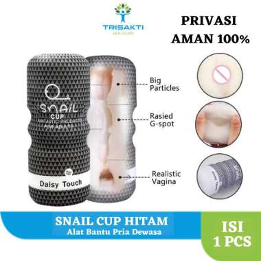 Snail Cup Hitam Alat Bantu Masturbasi Pria - PRIVASI AMAN