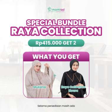 Momiasi - Bundling Raya Noura - One Set Noura - Mukena Ghania L PAKET NOURA - LATTE
