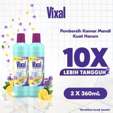Vixal Pembersih Porselen & Kamar Mandi HCl Anti Kerak Bandel Kuat Harum [360 mL] isi 2 Pcs