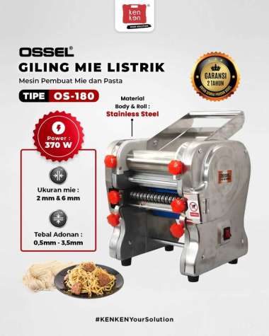 OSSEL Giling Mie Listrik Gilingan Mie Listrik Mesin Ampia Body Stainless Steel OS-180 OSSEL TERMURAH