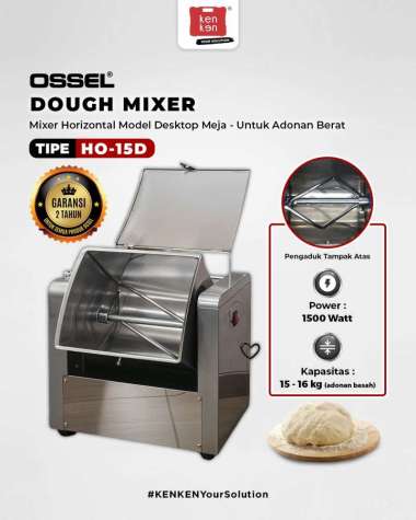 OSSEL Dough Mixer Horizontal Mixer Mie 15 Kg Model Meja Desktop HO-15D OSSEL TERMURAH viral