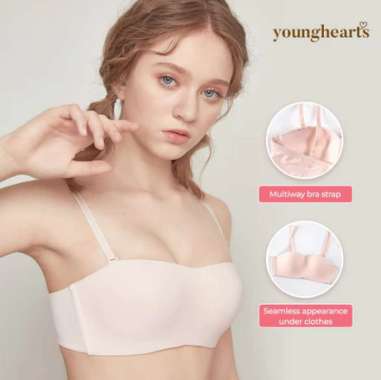 Young Hearts Bra Smooth Comfort Bendeau Wireless Y23-20120B 34B Beige