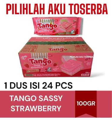 Tango Wafer SASSY STRAWBERRY 110 gr MENJADI 100 gr - ( HARGA 1 KARTON ISI 24 pcs )