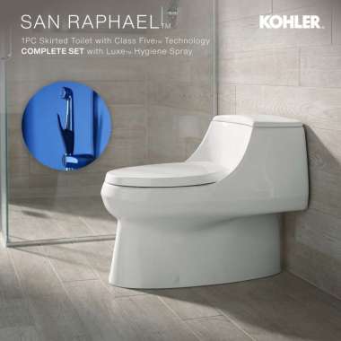 (Complete Set) KOHLER Kloset Duduk / Toilet San Raphael Class 5 1PC K-3722ID-0 + Toilet Jet Shower L