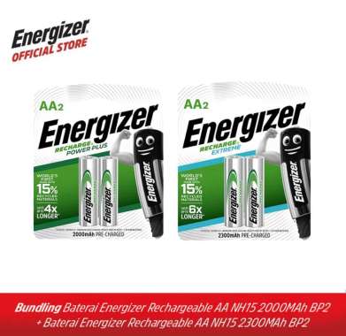 Bundling Baterai Energizer Rechargeable AA NH15 2000MAh BP2 + Baterai Energizer Rechargeable AA NH15