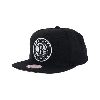 Mitchell & Ness Men Basketball Team Ground 2.0 Snapback Brooklyn Nets [HHSS3256-BNEYYPPPBLC] Topi Ba