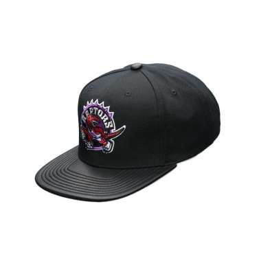 Mitchell & Ness Men Basketball NBA J Leather Toronto Raptors Strapback Cap [HS8953-TRABLCK] OS