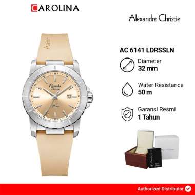 Jam Tangan Wanita Alexandre Christie Passion AC 6141 LDRSSLN Yellow Dial Yellow Rubber Strap
